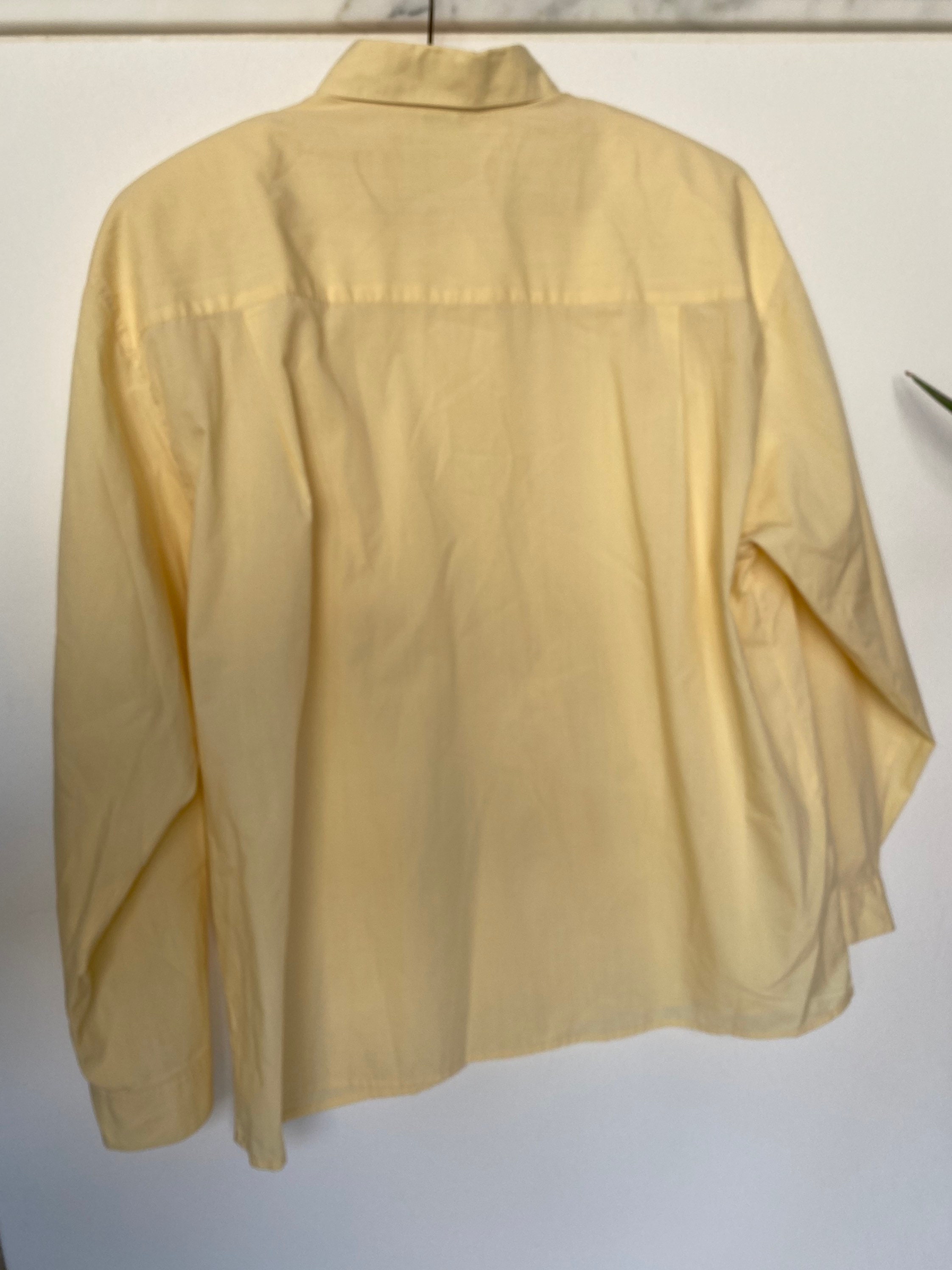 Vintage Lemon Cream Cotton Blend Long Sleeve Shirt/ 3XL 4XL - Etsy