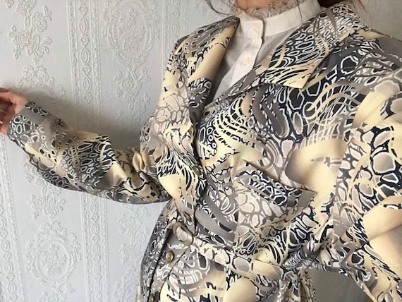 Vintage Colourful Shirt Dress/ Shapeless Dress/ Ov