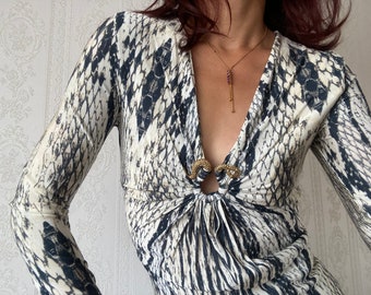 Vintage Roberto Cavalli Snakeskin print Dress/ S