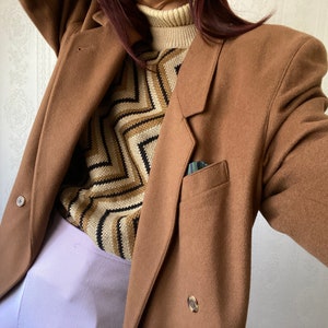 Vintage Hazelnut Cashmere blend double breasted Blazer/ Jacket/ L - 3XL