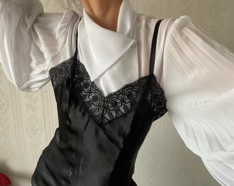 Sukienka/bielizna/koszula nocna w stylu vintage z czarnej koronki/rozmiar S-M