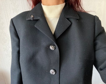 Blazer/Chaqueta vintage de lana negra/ Talla M - petite L