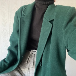 Cappotto doppiopetto in misto cashmere verde foresta vintage/ M - L