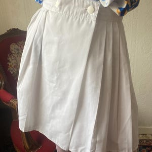 Vintage White pleated wrap Tennis Skirt/ S - M