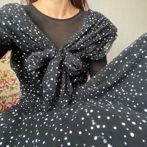 Robe noire à pois vintage/ M