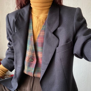 Vintage Navy Wool Blazer/ Jacket/ M - L