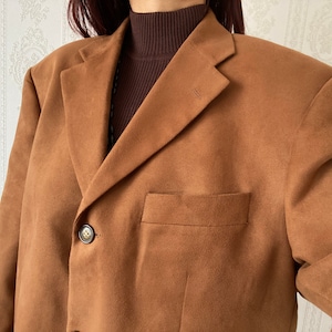 Vintage Unisex Brown faux Suede Blazer/ L - XL