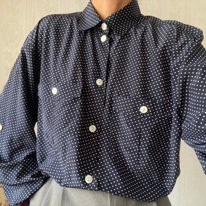 Vintage navy Blue Blouse/ XL - XXL