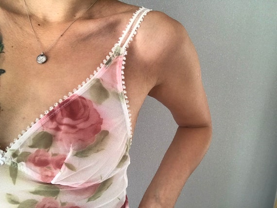 Vintage Sweet Camisole/ Lingerie/ Translucent with