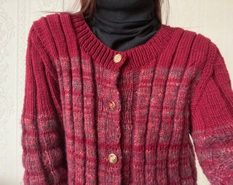 Vintage Wool blend Knit Cardigan/ S - M