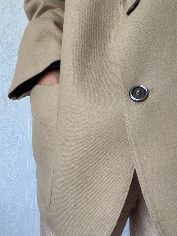 Vintage Unisex Khaki Beige Wool Blazer/ Jacket/ S… - image 5