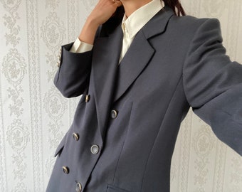 Vintage Navy double-breasted Wool blend Blazer/ Jacket/ M