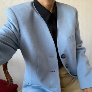 Vintage powder Blue Angora blend V Blazer/ M - L