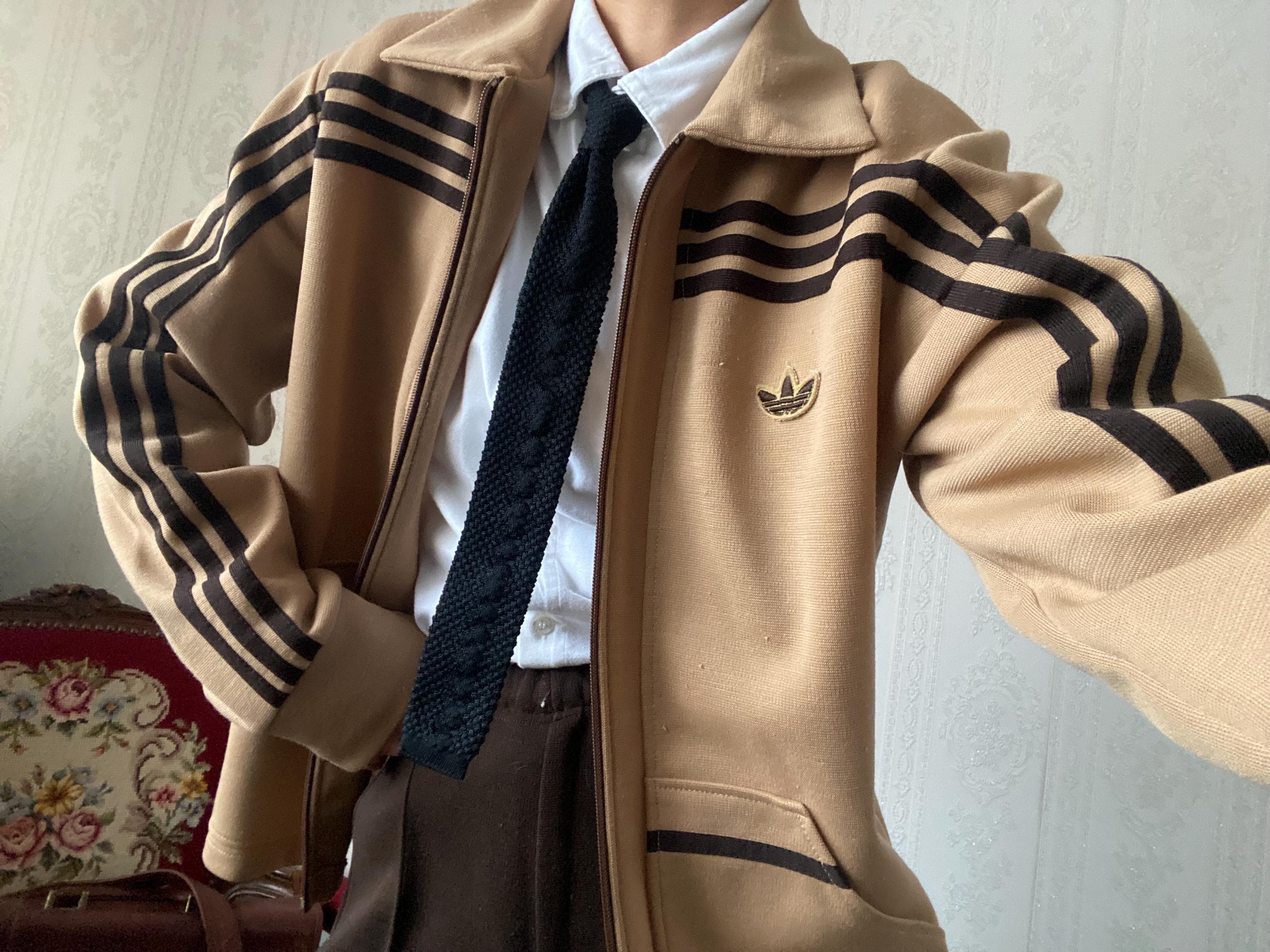 Vintage Unisex ADIDAS Beige Brown Wool Blend Track Suit/ XS - M - Etsy