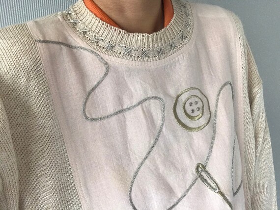 Vintage embroidered cotton blend Half Sleeve Shirt