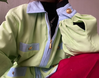 Vintage Escada by Magarethe Ley pure Silk Windbreaker/ Jacket/ XL