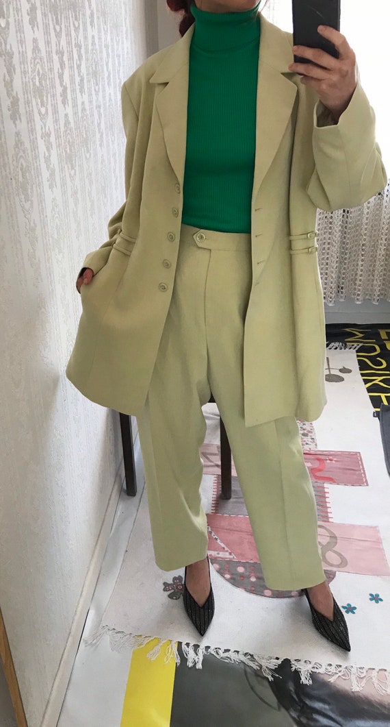 Vintage dusty pale Mustard Yellow High Rise Pant S