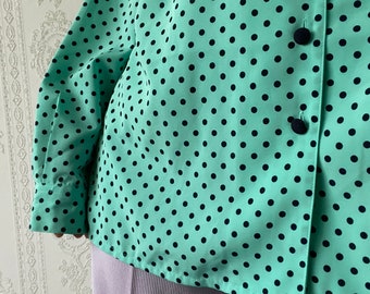 topshop green polka dot top