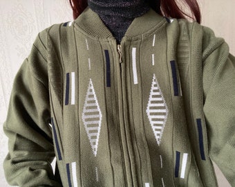 Vintage Unisex zipper Sweater/ S - L
