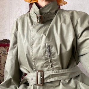 Vintage Khaki Green Trenchcoat/ XL -3XL