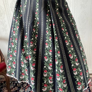 Vintage Schwarzer Rock aus reiner Baumwolle Floral Folklore / S - M