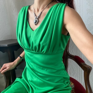 Vintage Grünes Empire Abendkleid / S - M