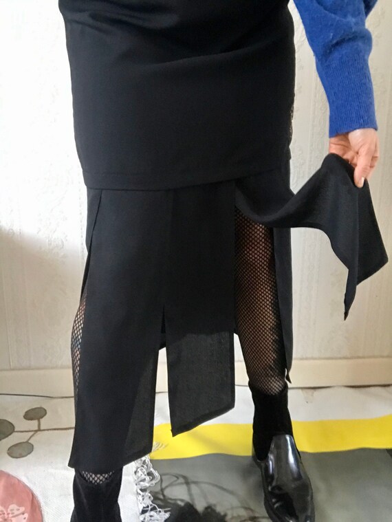 Vintage Black Quarter Panel Skirt/ M - L