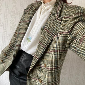 Damo Orange Label Check Double Breasted Wool Blazer Jacket Coat UK Size 12 Etsy