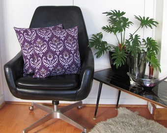 purple retro cushion covers, original vintage fabric