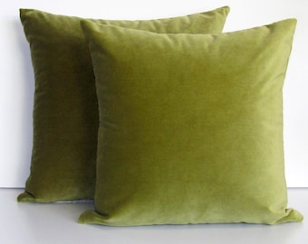 moss green luxury velvet cushion cover