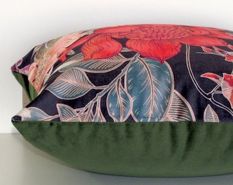 made to order Waratah bloom velvet cushion cover, Australian native flowers