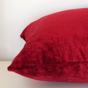 made to order Bespoke Red luxury textured velvet cushion