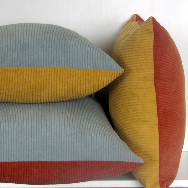 made to order two-tone corduroy cushion cover