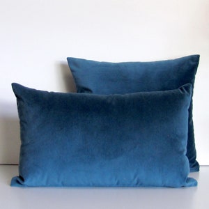 mallard teal blue luxury velvet cushion cover