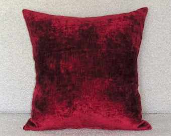 Bespoke Red luxury textured velvet cushion