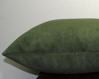 Funda de cojín de pana Aspen Olive hecha a medida