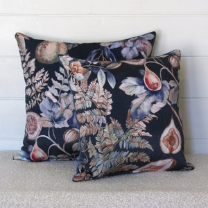 made to order Borneo River velvet cushion cover, blue velvet reverse