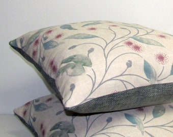 made to order Hepburn eucalyptus linen cushion cover, Australian botanical