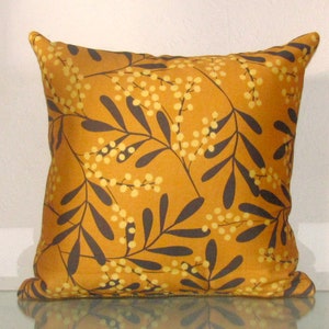 made to order wattle linen/cotton cushion cover with velvet reverse