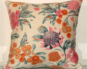 Hinterland linen cushion cover, Australian botanical, spring colours