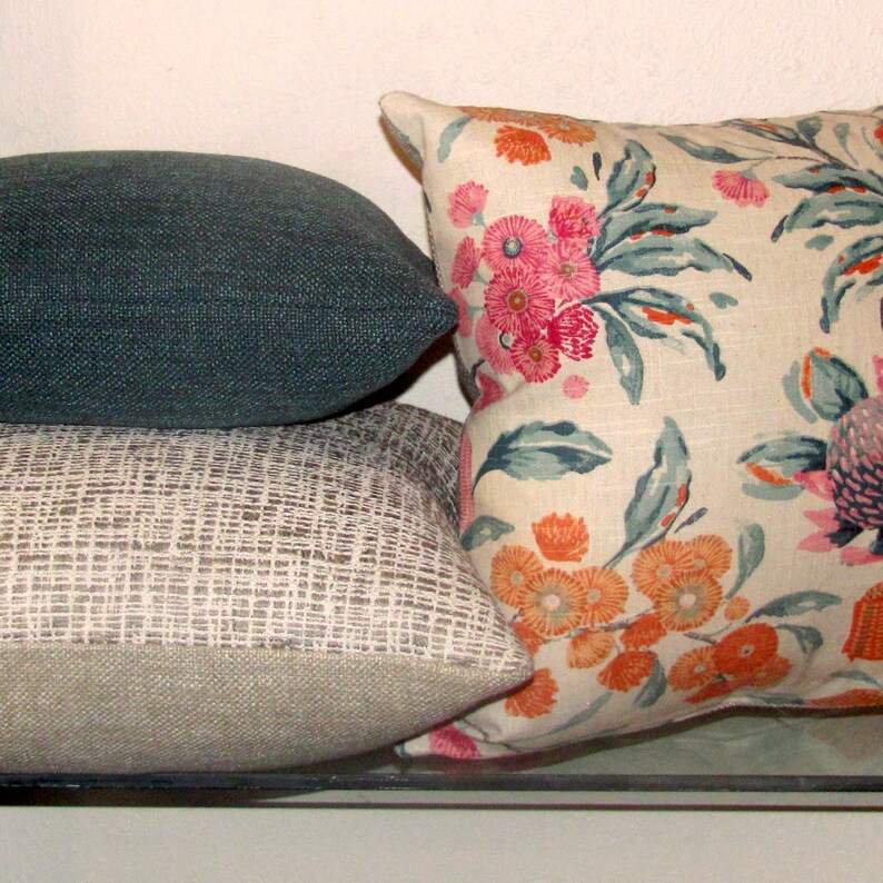 Hinterland Linen Cushion Cover Australian Botanical Spring Etsy Australia