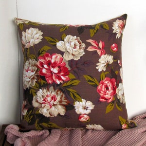 Outback Wife Anna cushion cover, vintage style barkcloth with velvet reverse