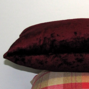 made to order Bespoke Crimson luxury textured velvet cushion