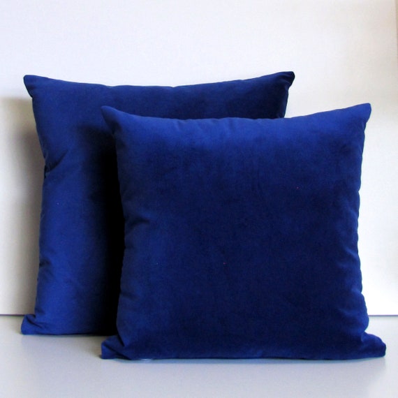 Royal Blue Throw Velvet Pillow Cover, Cobalt Blue Cushion Cover 