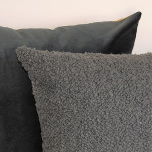 made to order Fabio boucle cushion cover with velvet reverse