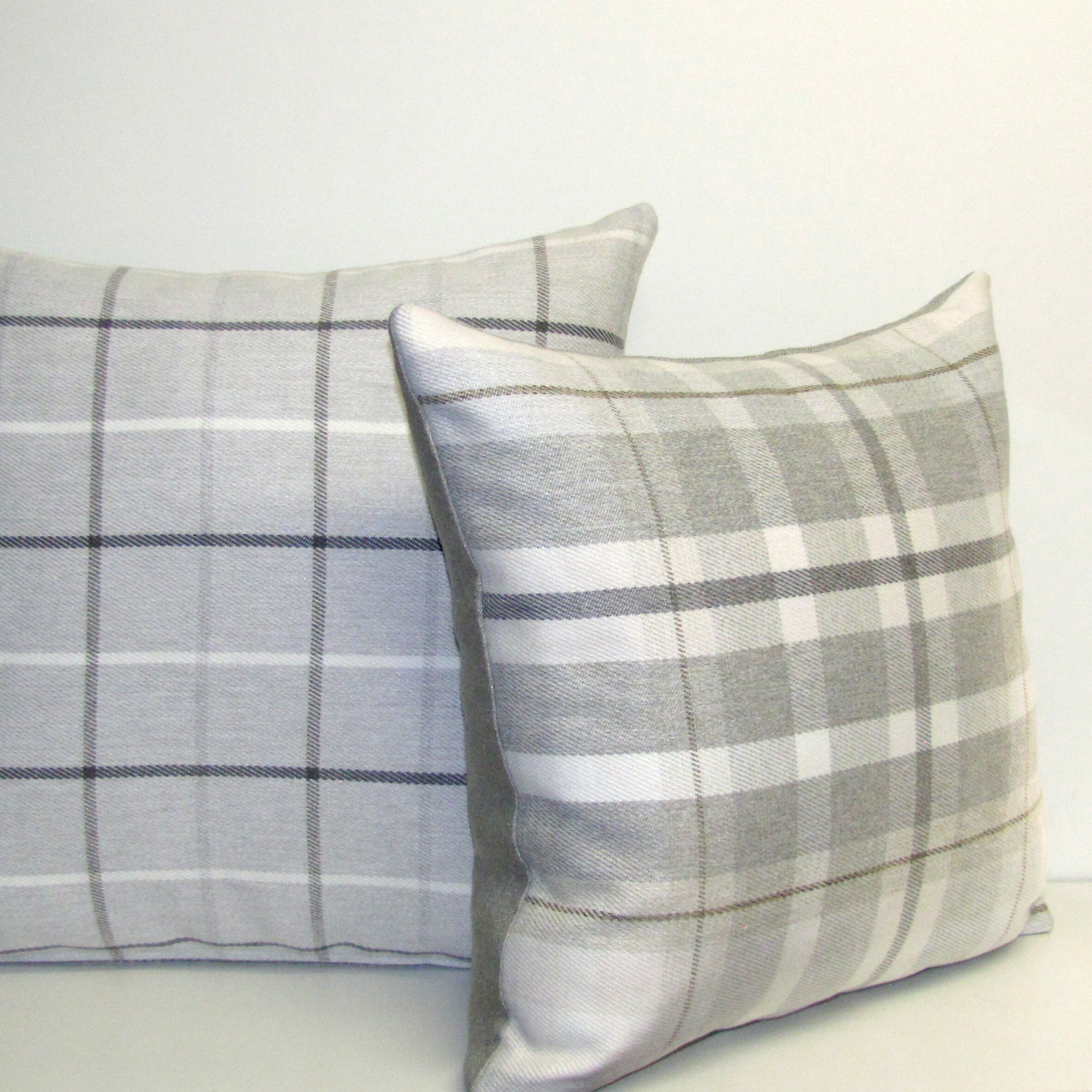 Grey and white check cushions online