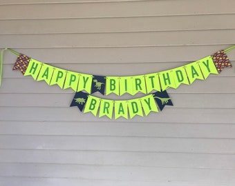 Dinosaur Birthday Banner, Personalized Birthday Banner, Dino Birthday Banner