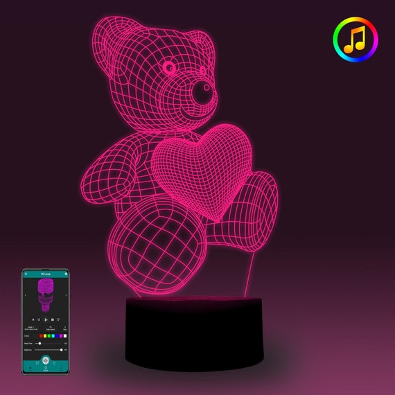 teddy bear 3d night light