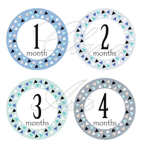 Baby Boy Month Stickers - Etsy