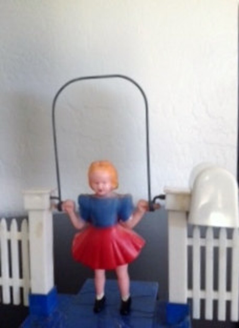 Rare Vintage Girl Jumping Rope Wind Up Toy 1950's Etsy